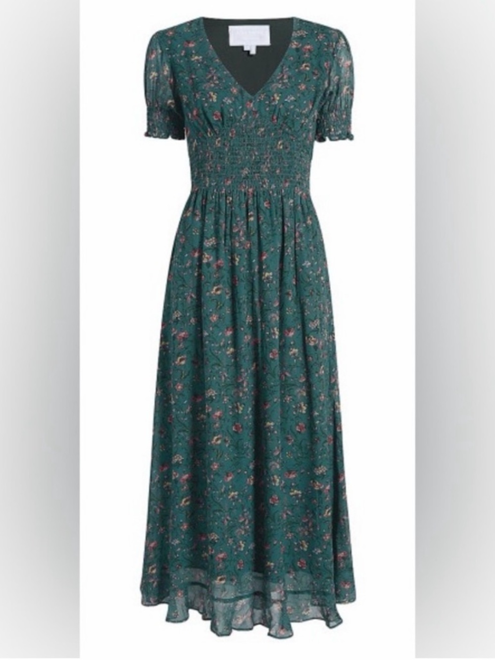 Hill House Georgia Dress Green Floral Dress
